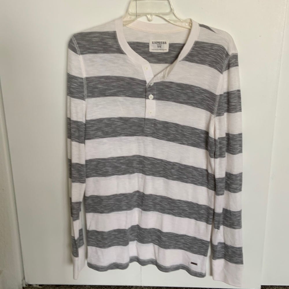 Express Waffle Stripped Shirt Mens Medium